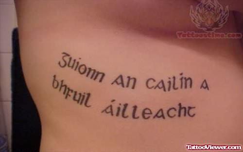 Scottish Side Rib Tattoo