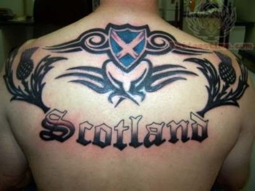Scotland Tattoo On Upper Back
