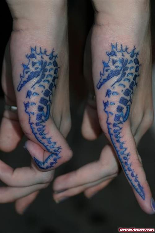 Seahorse Hand Tattoo