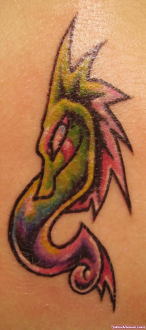 Seahorse Green Colour Tattoo