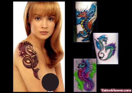Sea Horse Tattoos For Young Girls