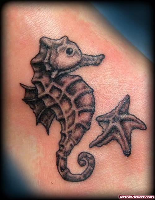 Star And Seahorse Tattoo
