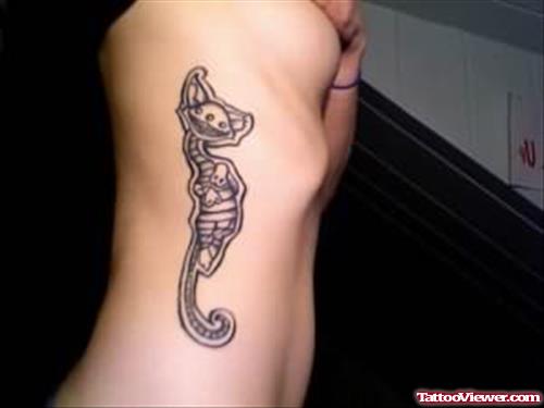 Sea Horse Tattoo For Rib Side