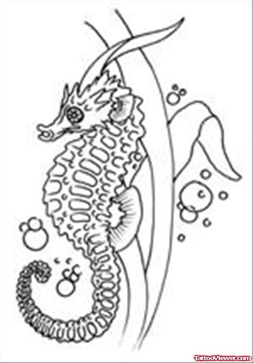 Sea Horse Design For Tattoo