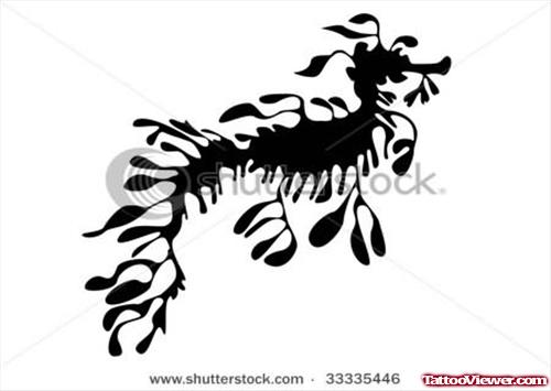 Sea Horse Black Tattoo Photo