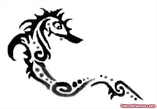 Unicorn Seahorse Tattoo Design