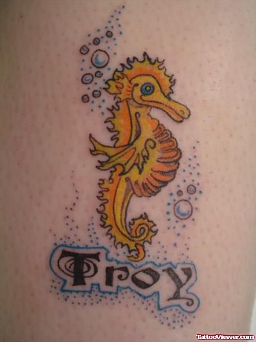 Troy Seahorse Tattoo