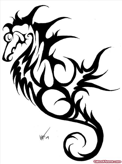 Tribal Seahorse Tattoo Design