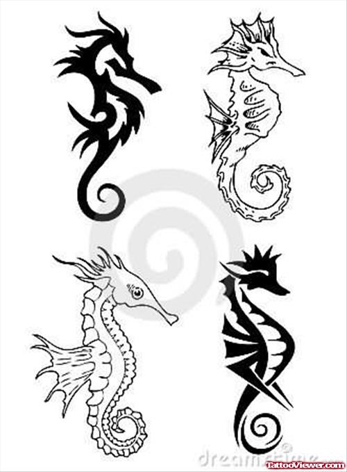 Sea Horse Tattoo Designs Collection