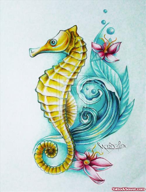 Sea Horse Tattoo Designs