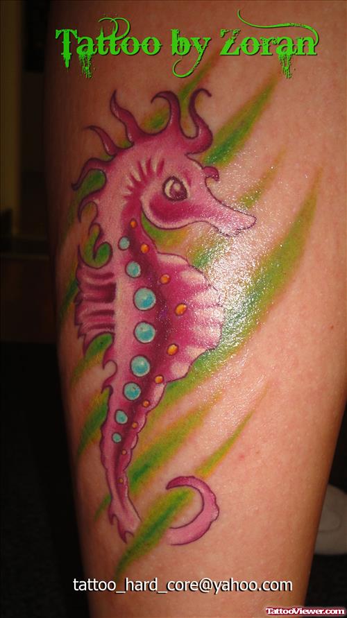 Seahorse Coloured Tattoo