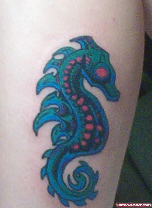 Sea Horse Tribal Tattoo