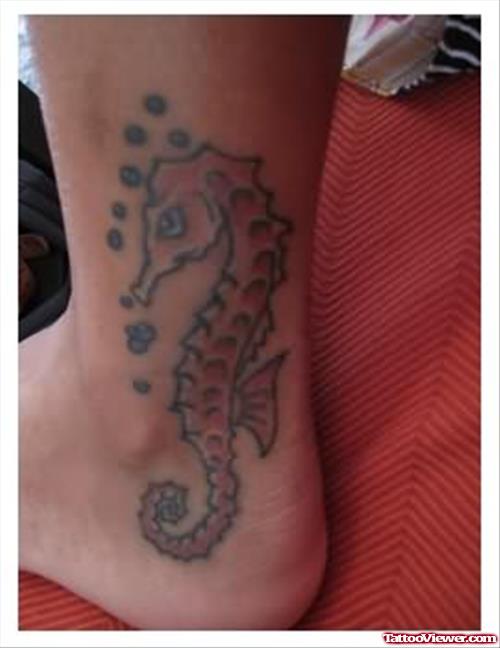 Malaysian Seahorse Tattoo On Ankle