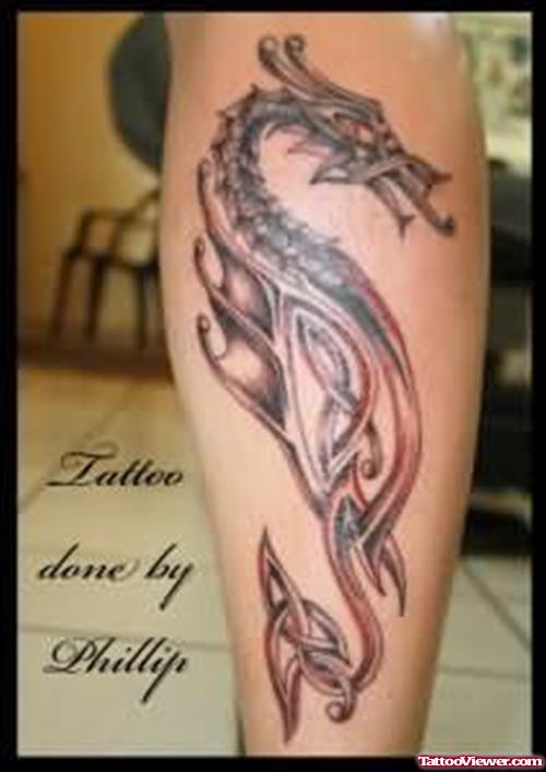 Celtic Seahorse Tattoo Deisgn