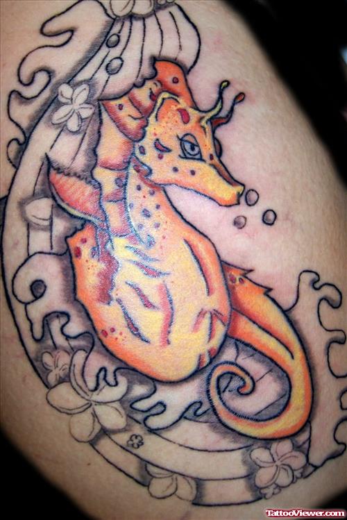 Wonderful Seahorse Tattoo For Body