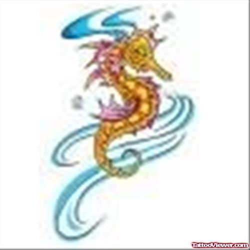 Seahorse Magic Tattoo Design