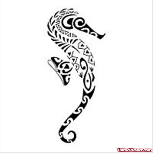 Maori Seahorse Tattoo Design