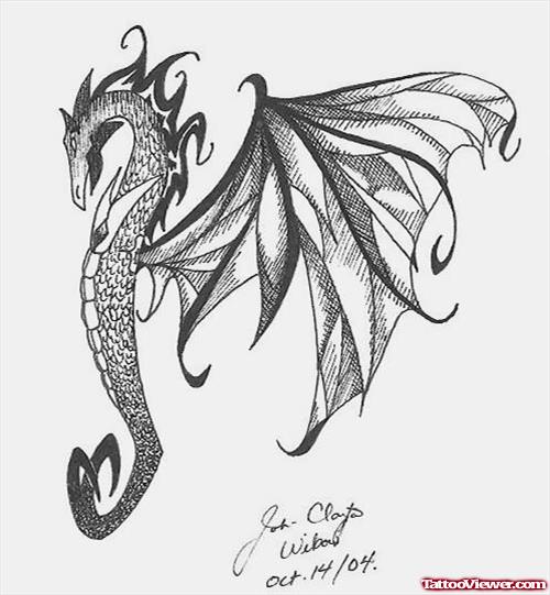 Dragon Seahorse Tattoo Sample