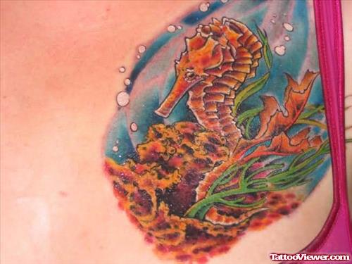 3D Seahorse Tattoo
