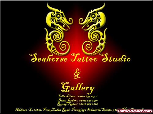 Seahorse Banner Tattoo