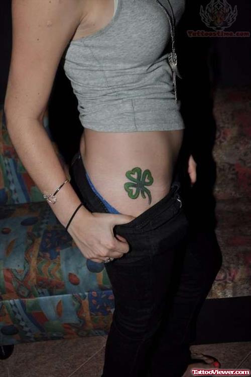 Celtic Shamrock Tattoo On Hip