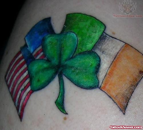 Irish Flag Shamrock Tattoo