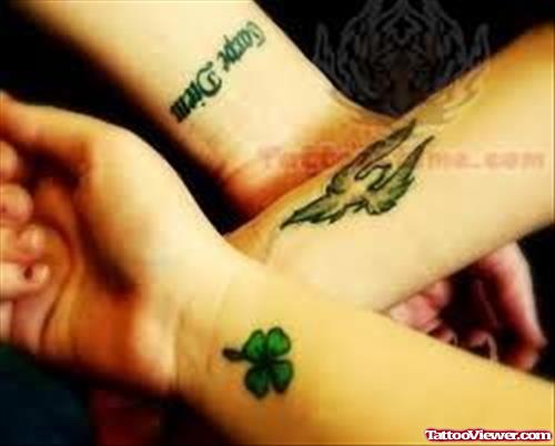 Green Shamrock Tattoo on Wrist