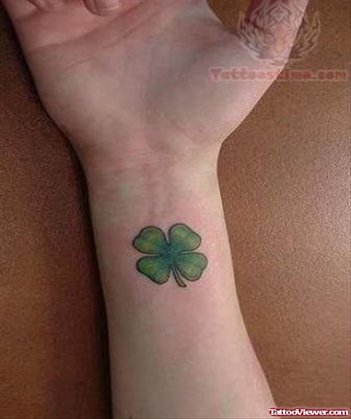 Four Leaf Clover Tattoo On Wrist