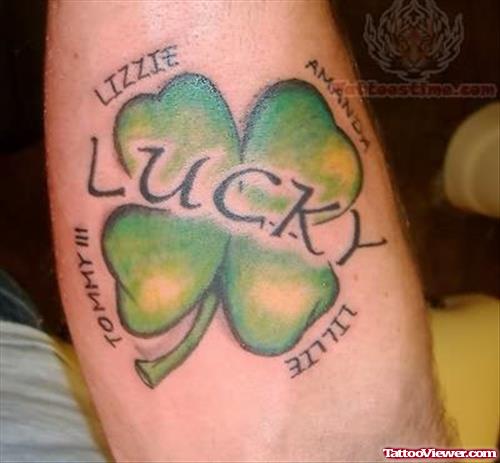 Shamrock Green Leaf Tattoo