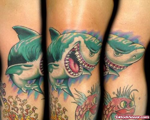 Shark Tattoos On Side Ribs