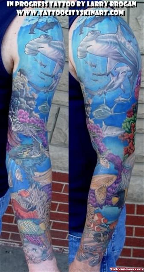 Mike Sleeve Shark Tattoo