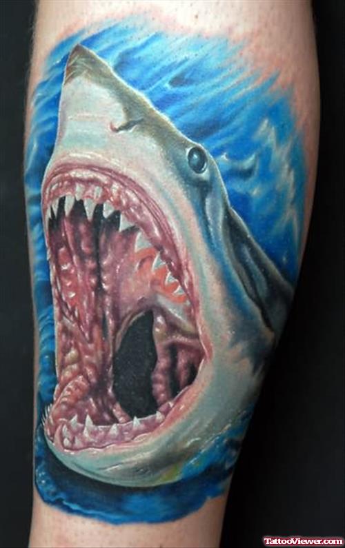 Attacking Shark Tattoo