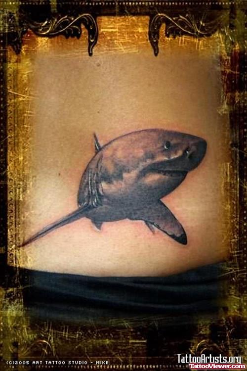 Shark Tattoo On Lower Back
