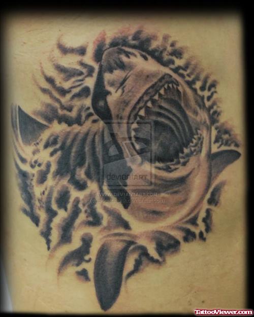 Shark Crawling Tattoo