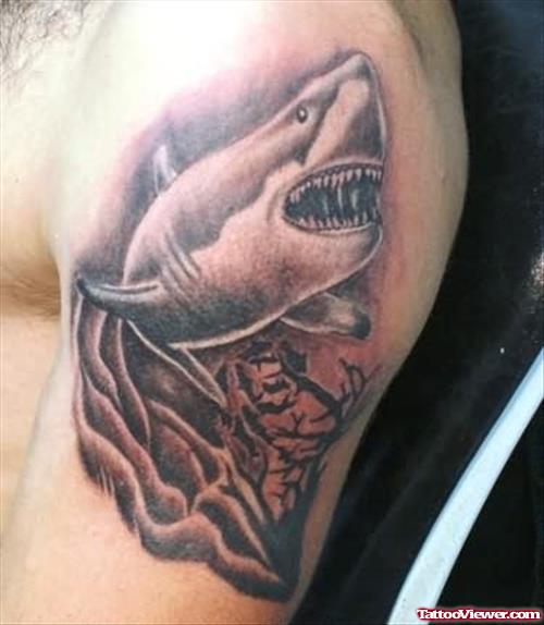 Sleeve Shark Jaw Tattoo