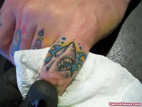 Shark Tattoo On Finger