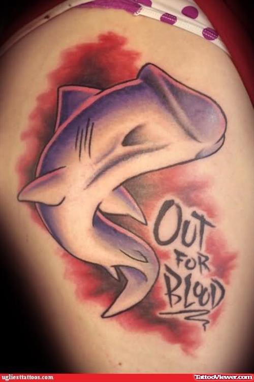 Out Of Blood Shark Tattoo