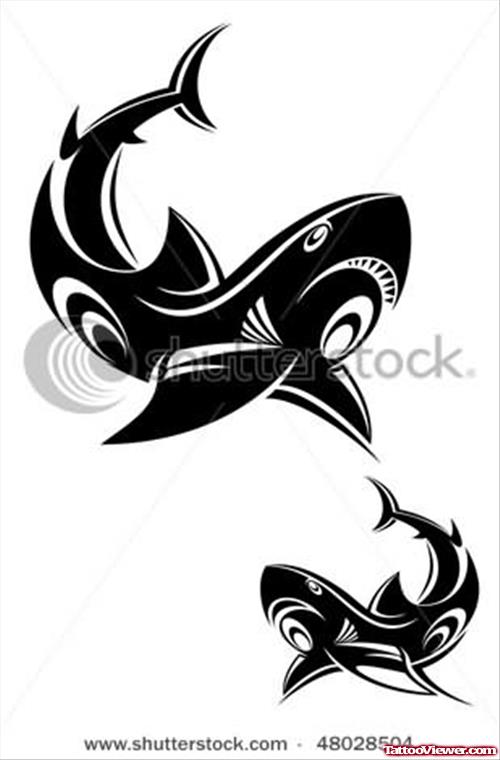 Stck Vector Shark Tattoo dEsign