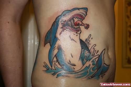 Shrak Eating Fish Tattoo