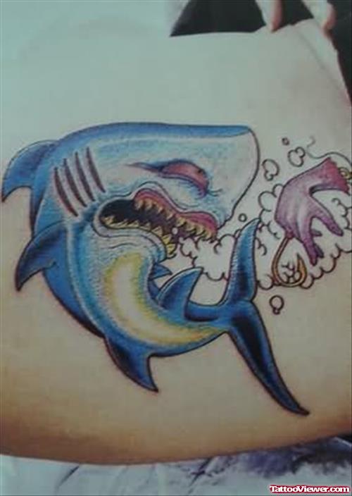 Blue Shark Tattoos For Body Art