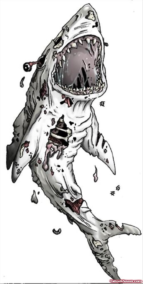 Zombie Shark Tattoo Sample