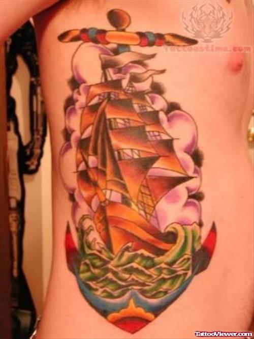 Anchor Ship Tattoo Design