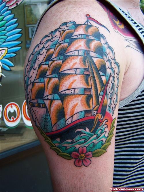Traditional Clipper Ship Tattoo