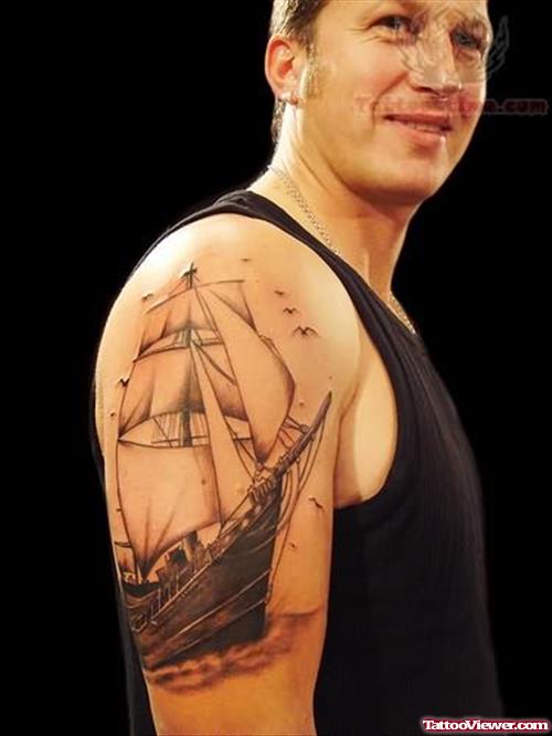 Ship Tattoo For Boys