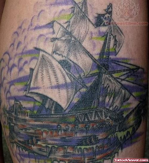 Large Ship Tattoo Image