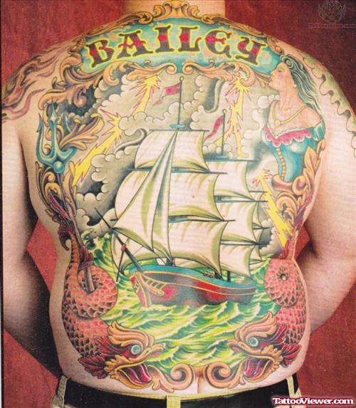 Full Back Ship Tattoo