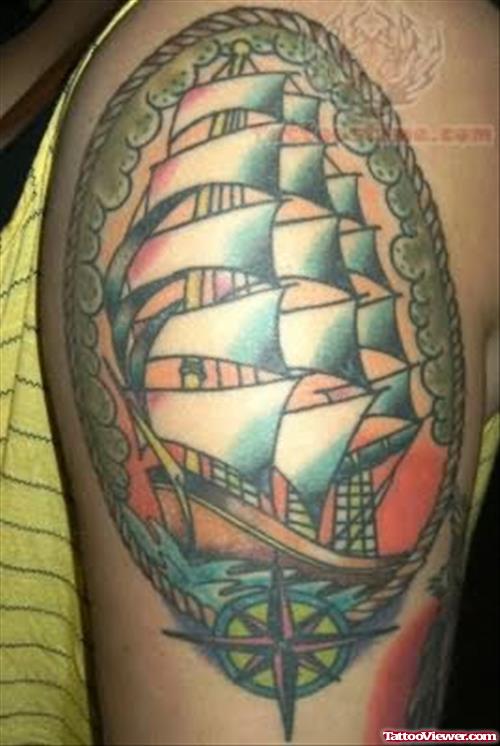 Modern Ship Tattoo