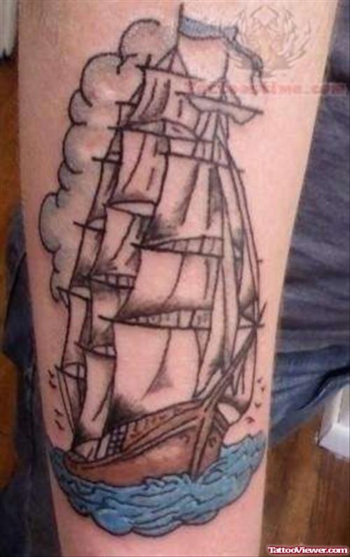 Old School Ship Tattoo