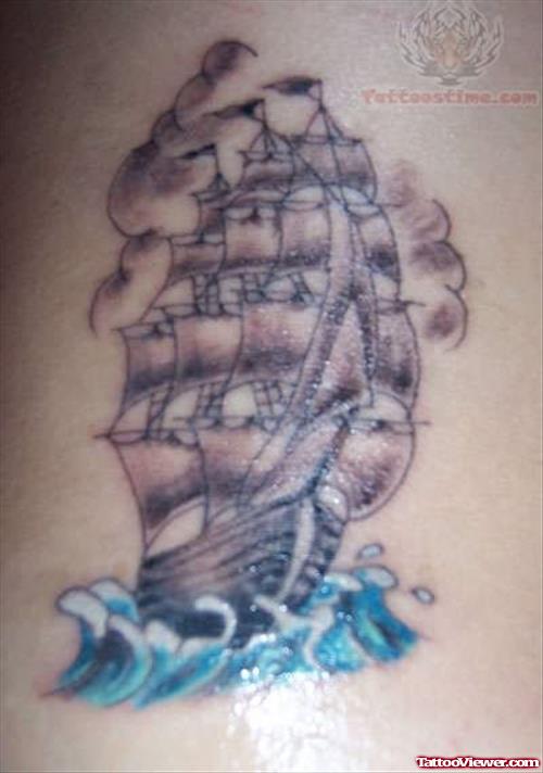 Pirate Sea Ship Tattoo