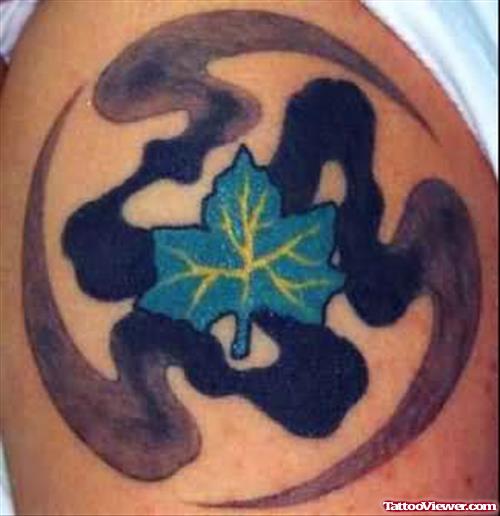 Leaf Tattoo On Shoulder